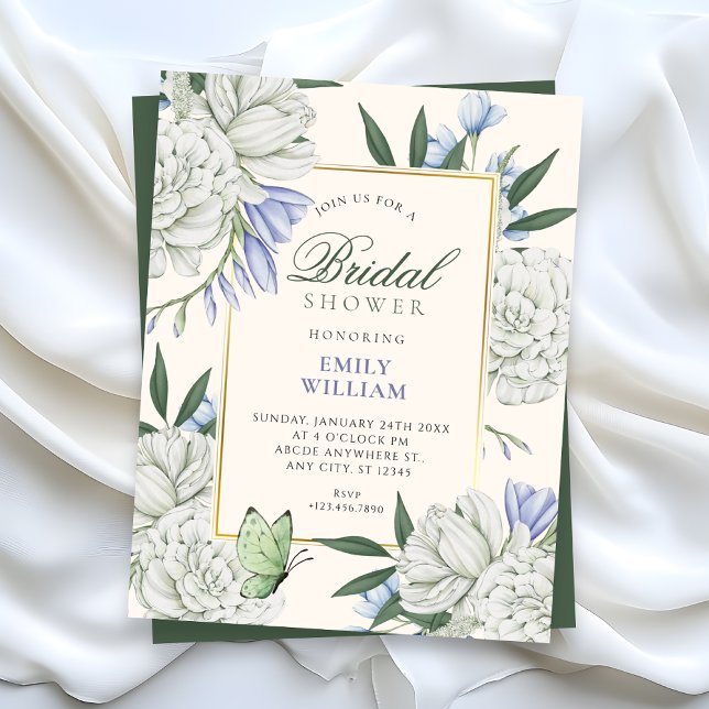 Invitation Fleur élégante douche de mariée (Créateur téléchargé)