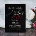 Invitation Fleur élégante "Mort à mes 20 ans" 30e anniversair<br><div class="desc">Minimal "Mort à mes 20 ans" Black 30th Birthday Invitation</div>