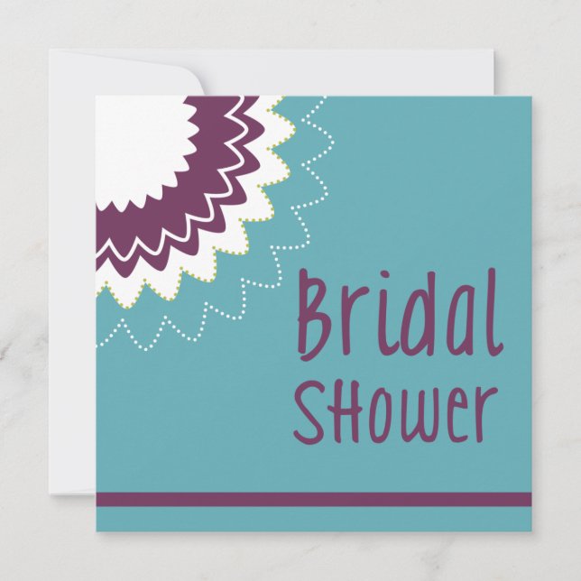 Invitation Fleur en fleurs - violet et vert (Devant)