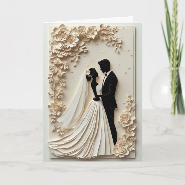 ✨ Invitation Fleur en Papier pour Cérémonie Romant (Devant)