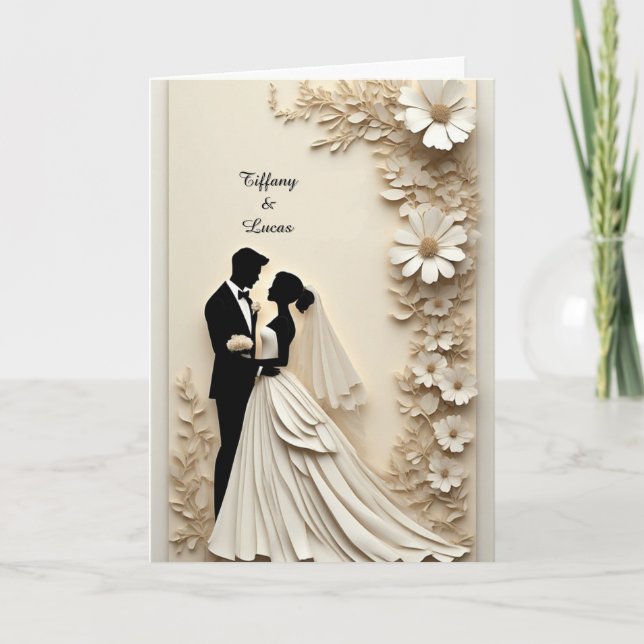 ✨ Invitation Fleur en Papier pour Mariage  ✨ (Devant)