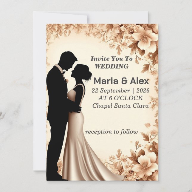 ✨ Invitation Fleur en Papier pour Réception de Mar (Devant)