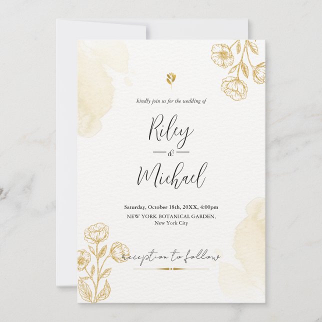 Invitation Fleur et botanique rustique vintage (Devant)