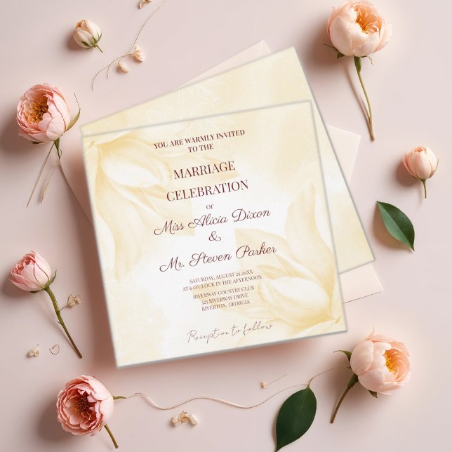 Invitation Fleur Ethereal Magnolia, Mariage (Créateur téléchargé)