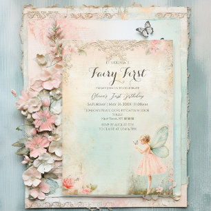 Invitation Fleur fée fille Anniversaire