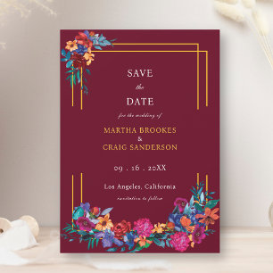 Invitation Fleur Fiesta Enregistrer la date Mariage Bourgogne