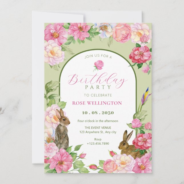 Invitation Fleur fleur de fleurs fleur anniversaire (Devant)