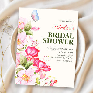 Invitation Fleur fleurit douche de mariée