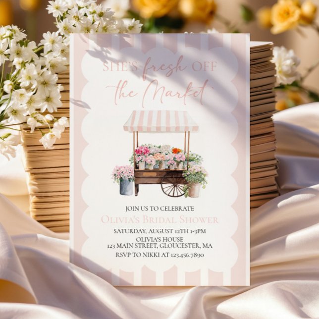Invitation Fleur fraîche du marché Chariot de fleurs Shower d (Créateur téléchargé)