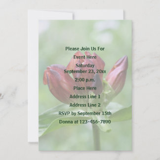 Invitation Fleur Gentienne Rouge
