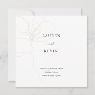 Invitation Fleur illustrée simple classique sauver la date da