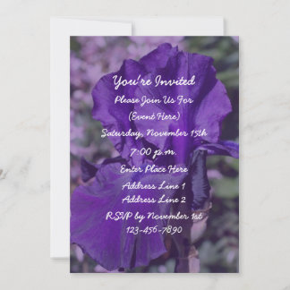 Invitation Fleur Iris à poils violets