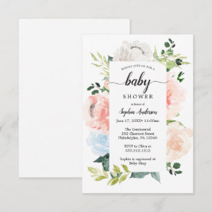 Invitation Fleur Jolie Jolie Jolie Baby shower Floral Invitat