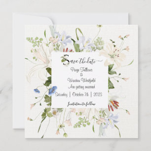 Invitation Fleur légère enregistrer la date