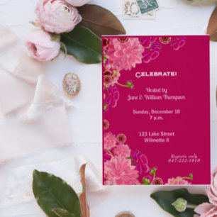 Invitation Fleur magenta 