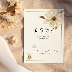 Invitation Fleur marguerite rustique de style vintage RSVP