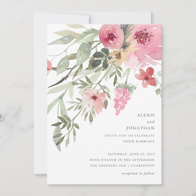 Invitation Fleur minimaliste| Mariage (Devant)