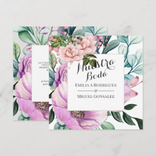 Invitation Fleur Pâle Rustique Mariage Espagnol Nuestra Boda