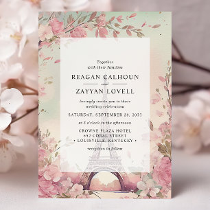 Invitation Fleur Parisienne Tour Eiffel Mariage à Paris