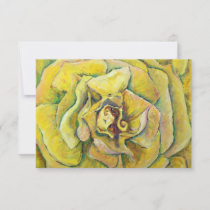Invitation Fleur personnalisée Yellow Rose Swirl Petites cart