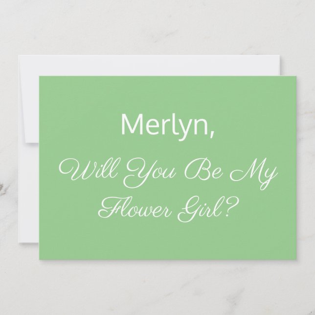 Invitation Fleur Proposition Sage vert minimal Mariage (Devant)