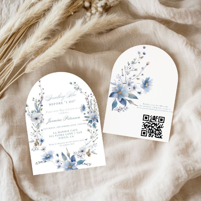 Invitation Fleur quelque chose de bleu avant que je fasse le  (Créateur téléchargé)
