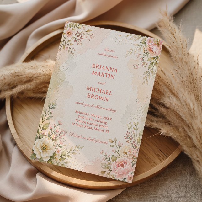 Invitation Fleur Romantique Douce (Créateur téléchargé)