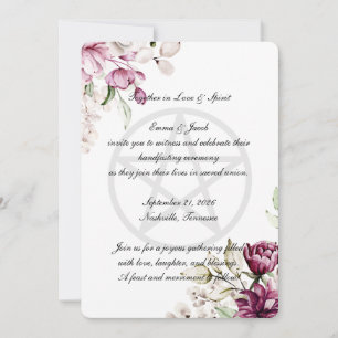 Invitation Fleur romantique Pentacle de pivoine florale