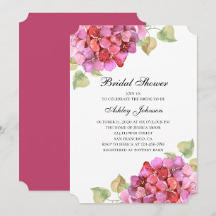 Invitation Fleur romantique rose. Fuchsia florale
