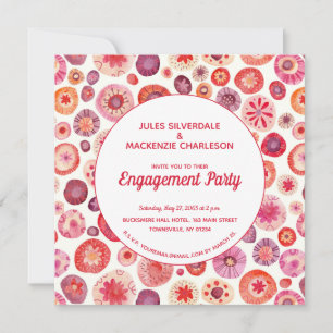 Invitation Fleur rose Abstrait Motif