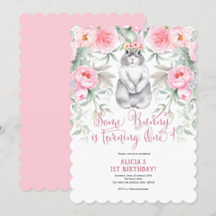 Invitation Fleur rose, Aquarelle, Certains lapins sont un