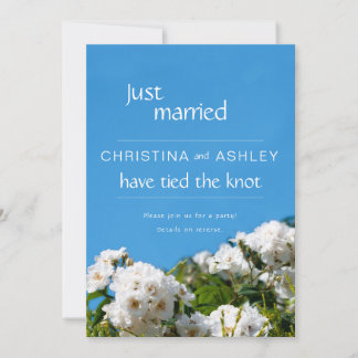 Invitation Fleur rose blanche juste mariée