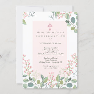 Invitation Fleur rose douce