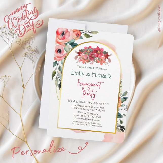 Invitation Fleur rose gras Fleur printemps (Créateur téléchargé)