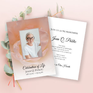 Invitation Fleur rose pâle Fête de la vie