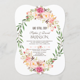 Invitation Fleur Rustique Rose Blush Fleur Fleur NOUS LE FAIS
