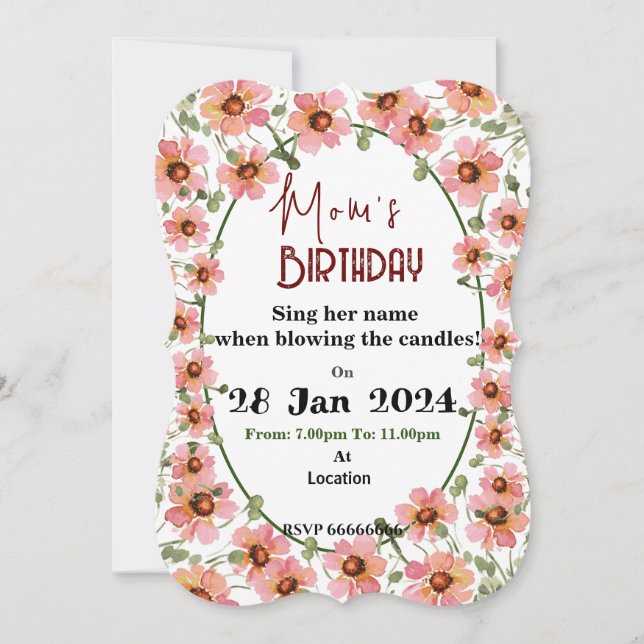 Invitation Fleur sauvage (Devant)