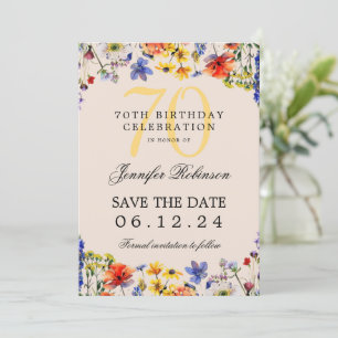 Invitation Fleur sauvage 70 Anniversaire Sauvegarde Détails C