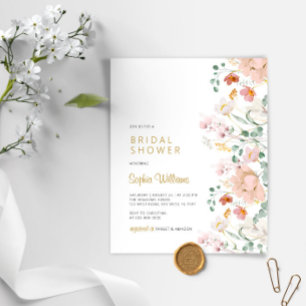 Invitation Fleur sauvage à la douche nuptiale
