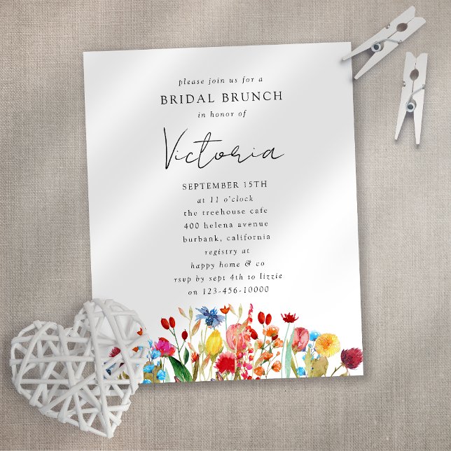 Invitation fleur sauvage à la douche nuptiale (Créateur téléchargé)