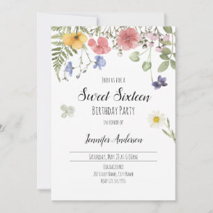 Invitation Fleur sauvage Aquarelle