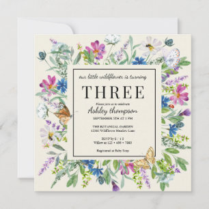 Invitation Fleur sauvage aquarelle   Anniversaire floral   To