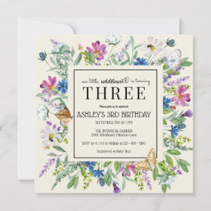 Invitation Fleur sauvage aquarelle   Anniversaire floral   To