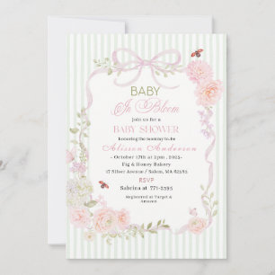 Invitation Fleur sauvage aquarelle Bébé en fleurs Baby shower