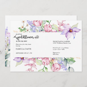 Invitation Fleur sauvage aquarelle Botanique Baby shower In
