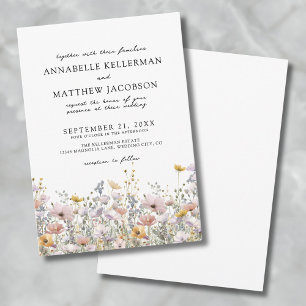 Invitation Fleur sauvage Aquarelle Botanique Floral Mariage
