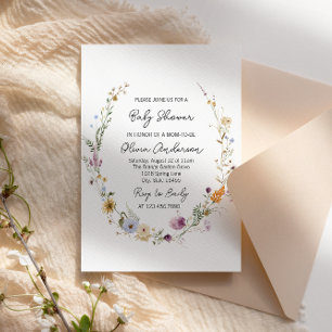 Invitation Fleur sauvage aquarelle Floral Boho Baby shower
