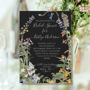 Invitation Fleur sauvage Aquarelle Florale Fête des mariées n