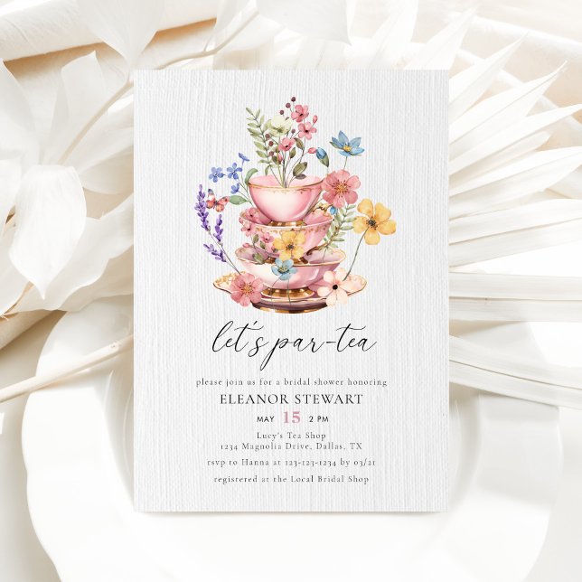 Invitation Fleur sauvage Aquarelle Lets Fête des mariées Part (Créateur téléchargé)