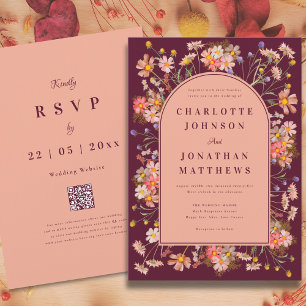 Invitation Fleur sauvage Arch Bourgogne Mariage de automne